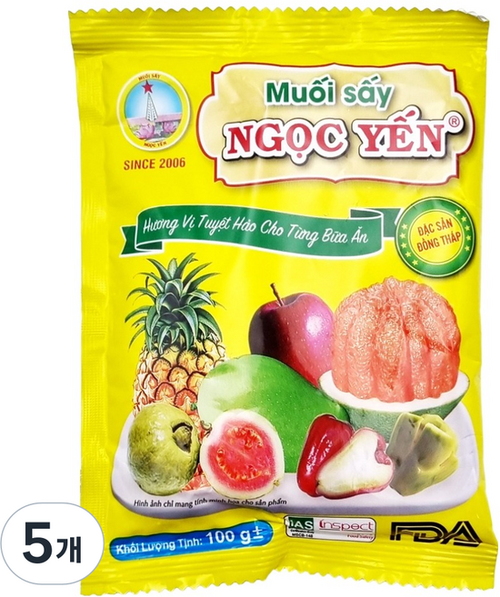 MUOI SAY NGOC YEN 鹽, 100g, 5個