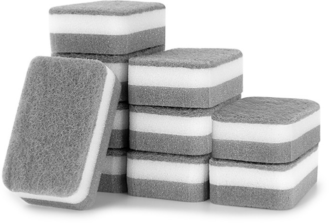 생활공식 양면 스펀지 수세미 그레이, 10개입, 1개