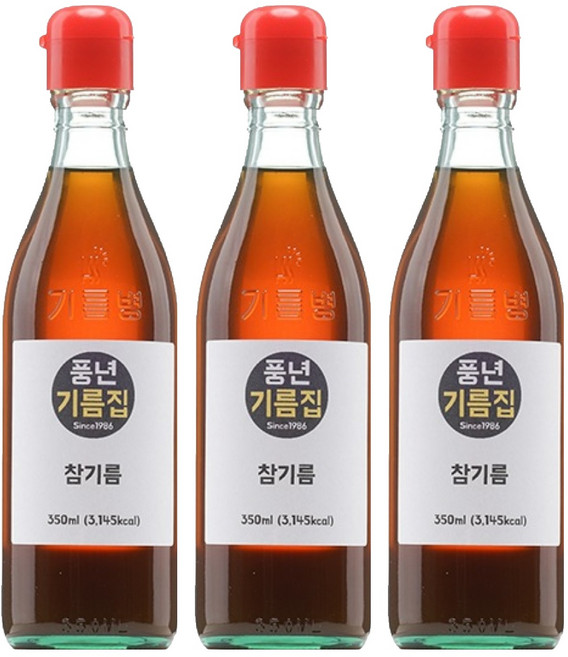 풍년기름집 참기름, 350ml, 3개