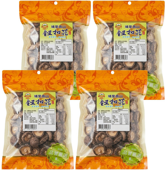 WON LAI WON 旺來旺 埔里高山鈕扣菇, 90g, 4包
