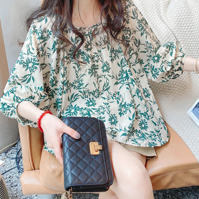 페이퍼먼츠 리프엘 벌룬 여름 데일리 블라우스 10506