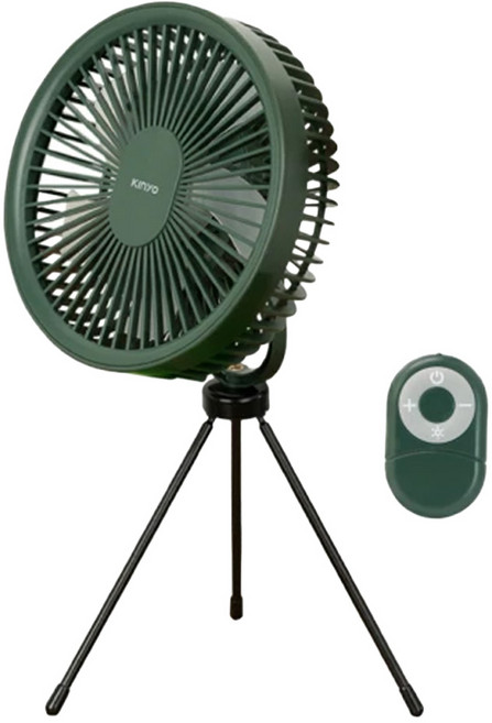 Kinyo 無線腳架式遙控充電風扇 附USB充電線 182 x 70 x 183mm 556g, UF-7067, 綠色