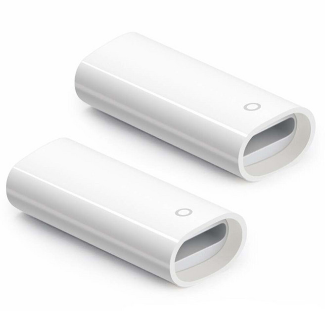 마메 애플펜슬 충전 어댑터 8핀 to 8핀 2개, 화이트, 1세트