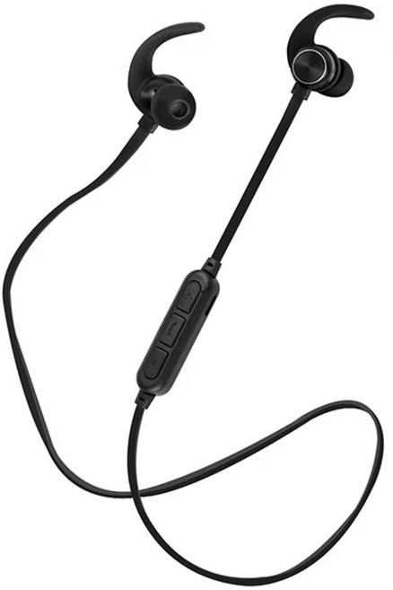 aibo 磁吸入耳式 藍牙V5.0運動耳機麥克風 45度傾斜入耳設計 續航力約5小時, LY-MIC-BTM1, 黑色