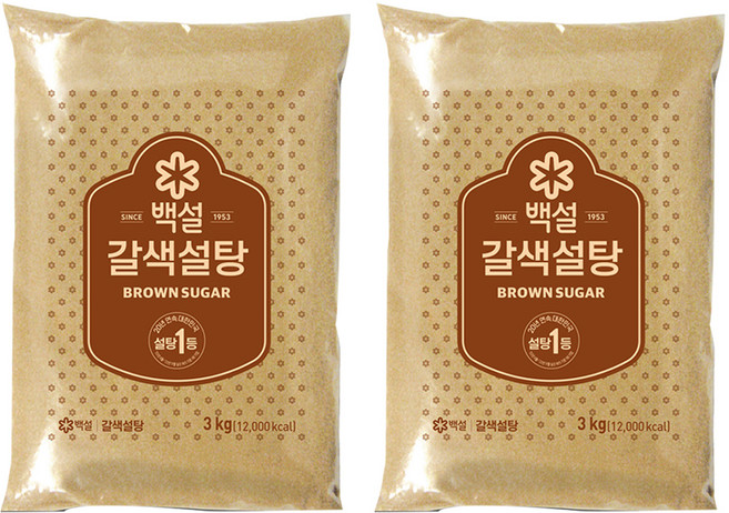 백설 갈색설탕, 3kg, 2개