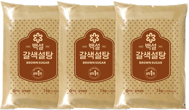 백설 갈색설탕, 3kg, 3개