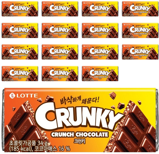 LOTTE 樂天 脆心巧克力, 34g, 16片