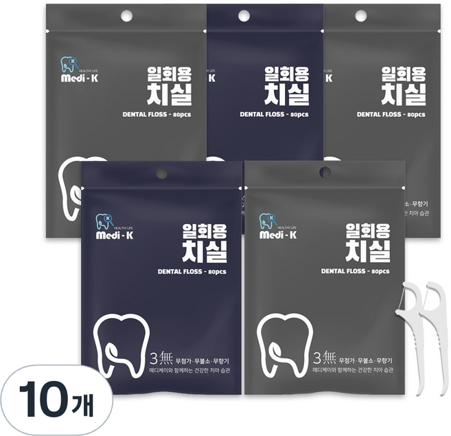 메디케이 성인용 치실, 80개입, 10개