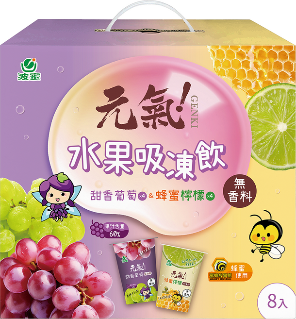 波蜜 元氣水果吸凍飲禮盒, 1760g, 1盒
