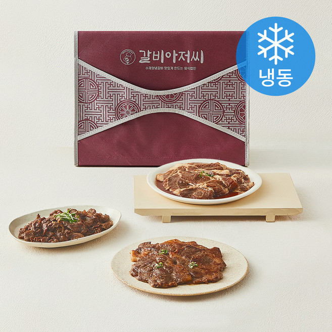 갈비아저씨 수제 양념목살 300g x 5개입 + 소불고기 300g x 5개입 선물세트 (냉동), 1세트