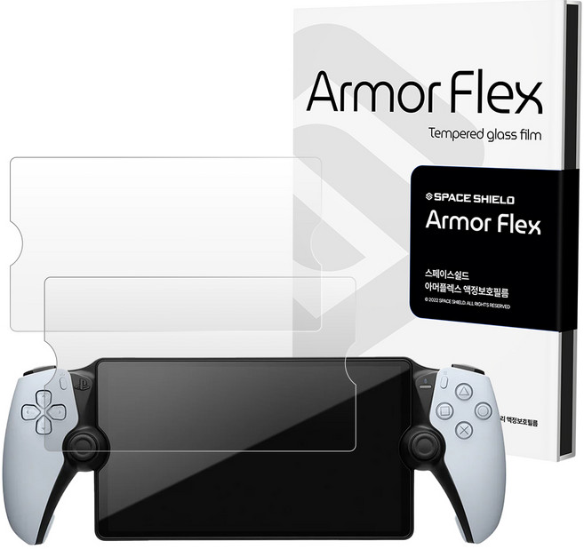 스페이스쉴드 플레이스테이션 포탈 호환 아머 플렉스 강화유리필름 2p 세트, 투명, 1세트