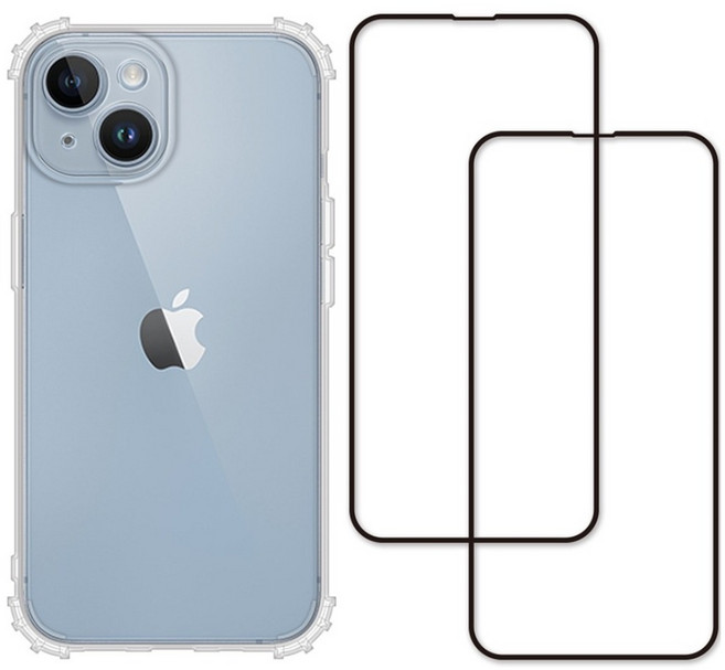 Red Moon iPhone手機殼貼3件組 鏡頭全包式軍規殼 + 9H玻璃保貼 2個