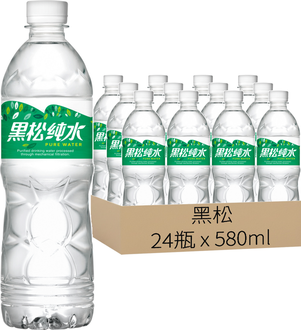 黑松 純水, 24瓶, 580ml
