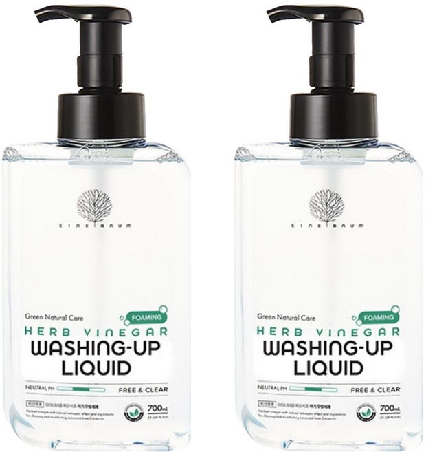 아이너바움 아기 주방세제 거품형 무향, 700ml, 2개