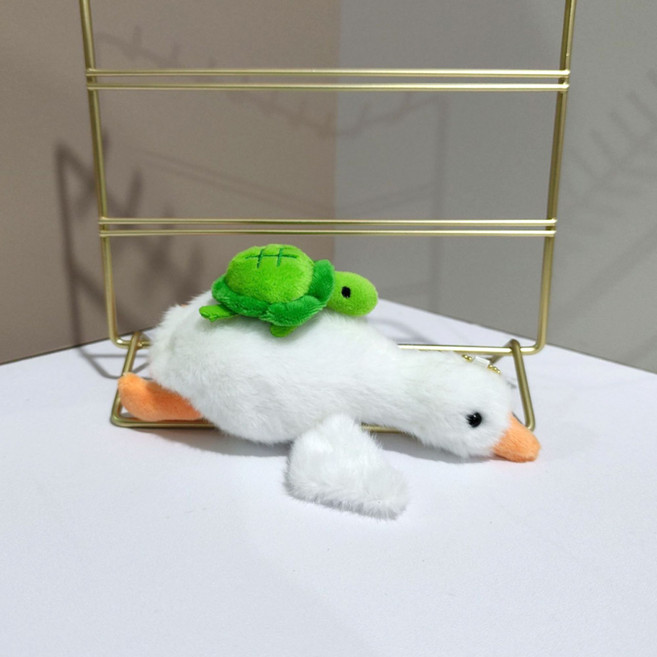 아이끌레 캐릭터가방 거위 봉제인형 키링, 18cm, 화이트거북이, 1개
