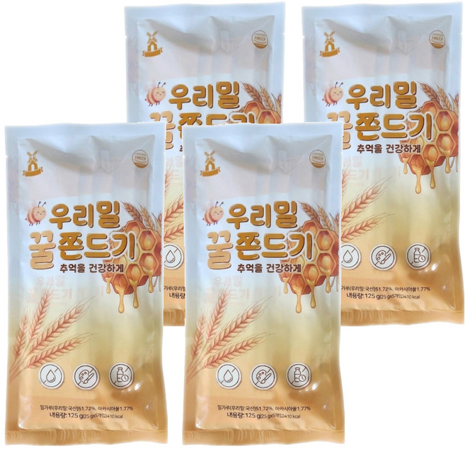 이담푸드 우리밀 꿀쫀드기 5p, 4개, 125g