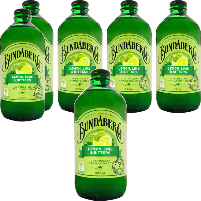 BUNDABERG 賓德寶 檸檬風味氣泡飲, 375ml, 6瓶