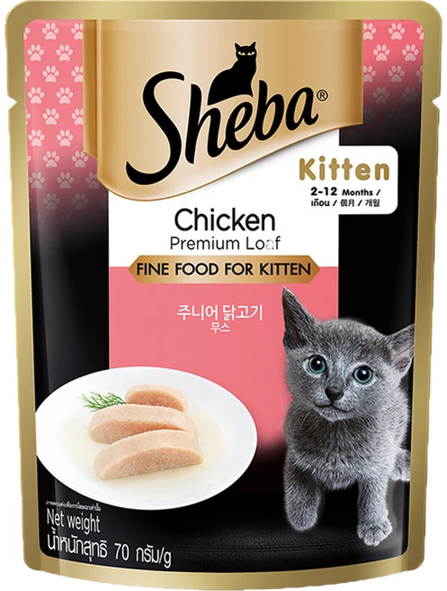 쉬바 키튼 고양이 간식 파우치, 닭, 70g, 1개 - 쿠팡