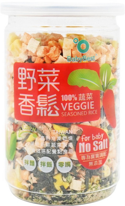 BabyBest 貝比斯特 寶寶香鬆 野菜香鬆 1歲以上, 45g, 1罐