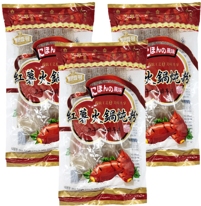 고구마 훠궈둔분 납작 당면, 300g, 3개