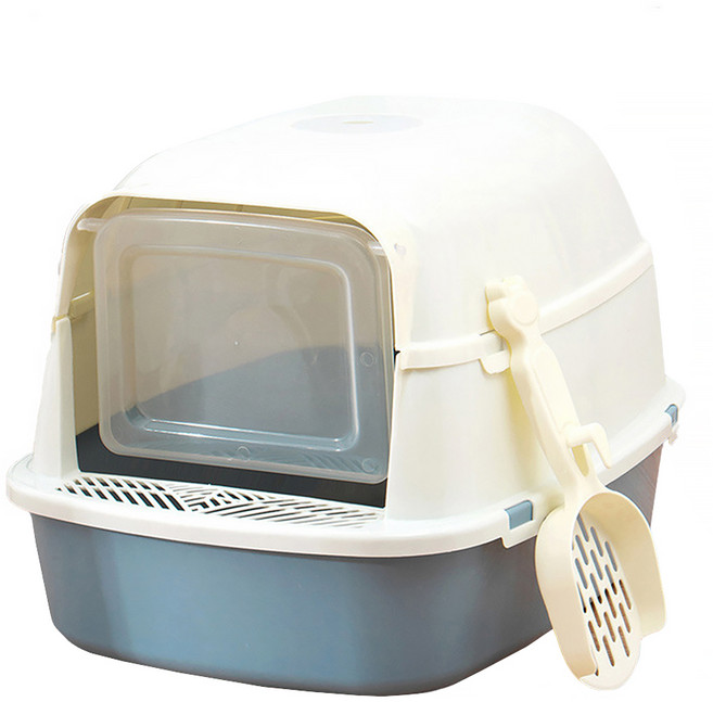 高精寵物 全罩式貓砂盆, 1個, 灰色