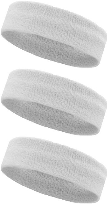 이그니스 스포츠 헤어밴드, 화이트, 3개