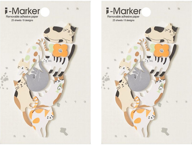 知音文創 i-Marker 台灣特色便利貼, 貓咪, 1入, 2組