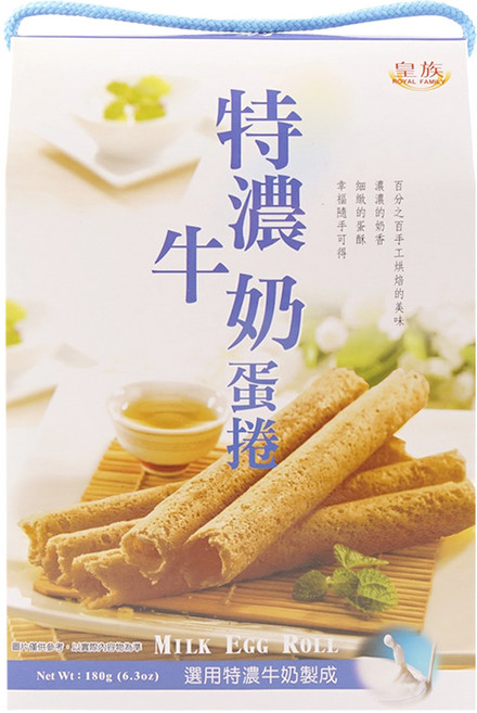 ROYAL FAMILY 皇族 特濃牛奶蛋捲, 180g, 1盒
