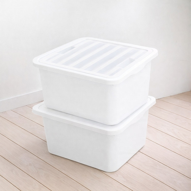 보노하우스 레브스토리지 수납박스, 화이트, 2개