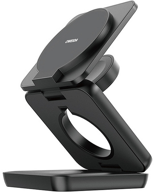 OWEIDA 歐威達 三合一折疊式磁吸無線充電站, 黑色, 1個