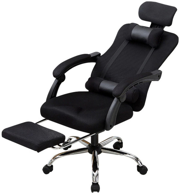 HOUDER 後仰頭靠辦公椅 靠腳款, 黑色
