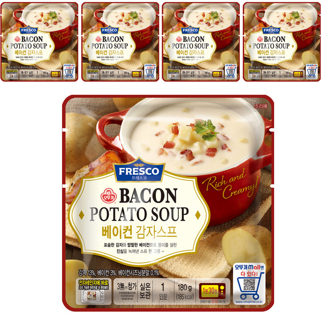 오뚜기프레스코 베이컨 감자스프, 180g, 5개