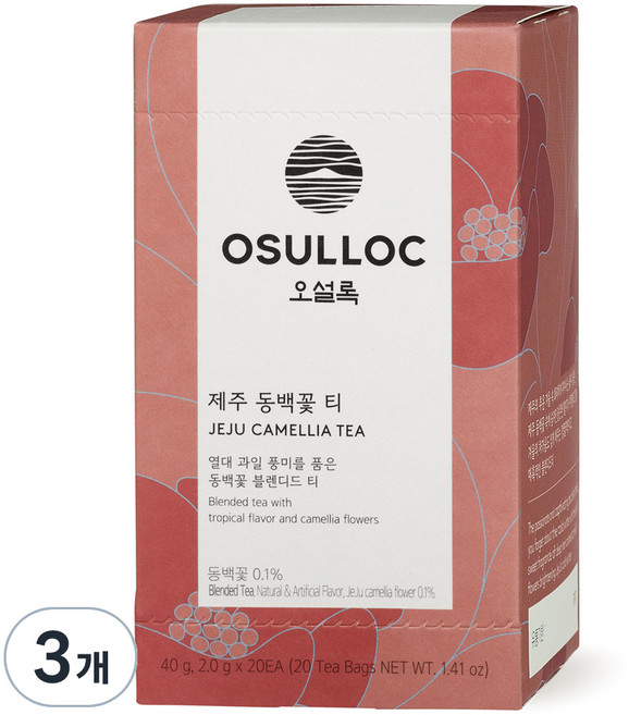 오설록 제주 동백꽃 티백, 2g, 20개입, 3개