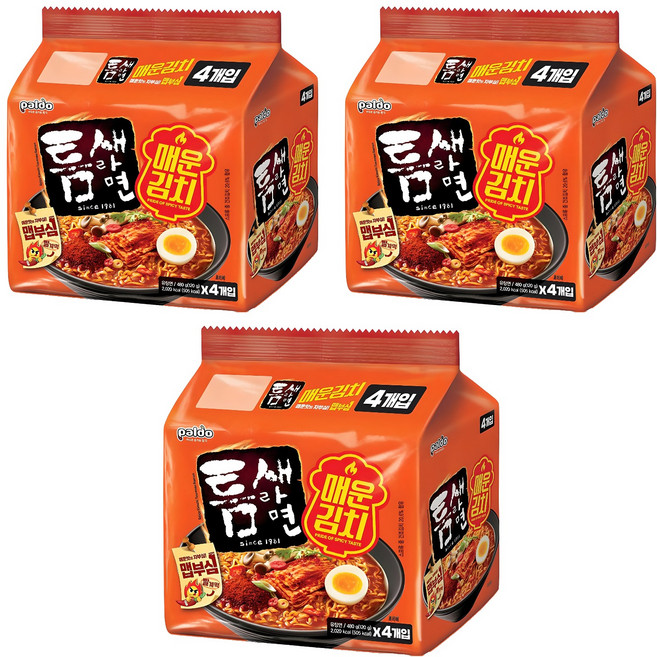 틈새라면 매운김치 120g, 12개