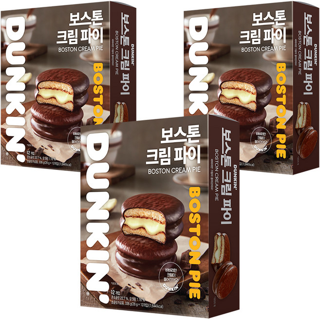 던킨도너츠 보스톤 크림 파이 12p, 336g, 3개
