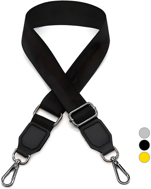 라라피엘 단색 웨빙 스트랩 패턴 블랙 가방끈