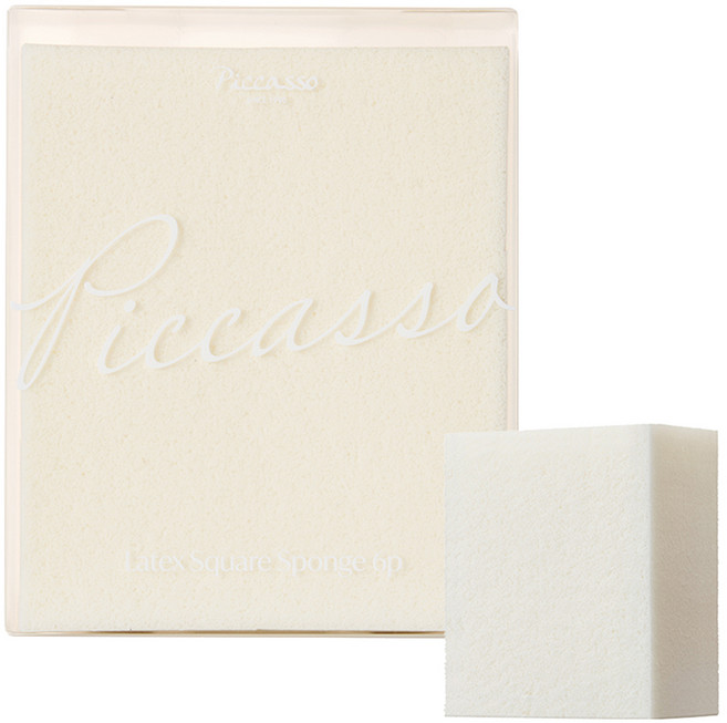 피카소 라텍스 스퀘어 메이크업 스펀지 6p, 1개