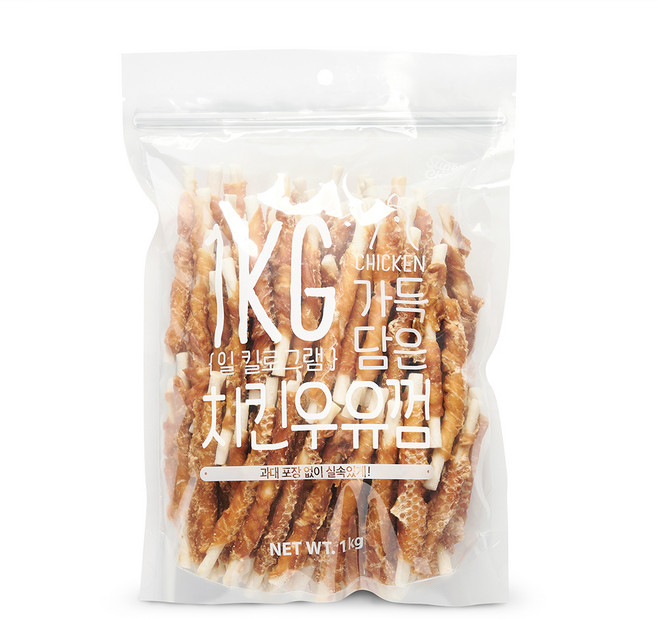 슈퍼츄 강아지 일킬로그램 가득담은 육포, 혼합맛(치킨/우유), 1kg, 1개