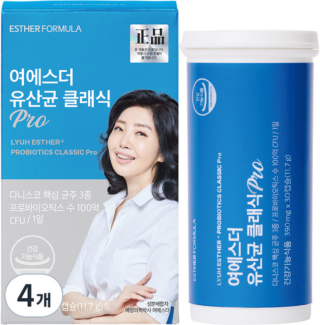 에스더포뮬러 여에스더 유산균 클래식 Pro 30캡슐, 4개, 30회분
