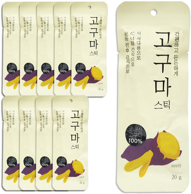 자연다움 국내산 고구마 스틱, 20g, 10개