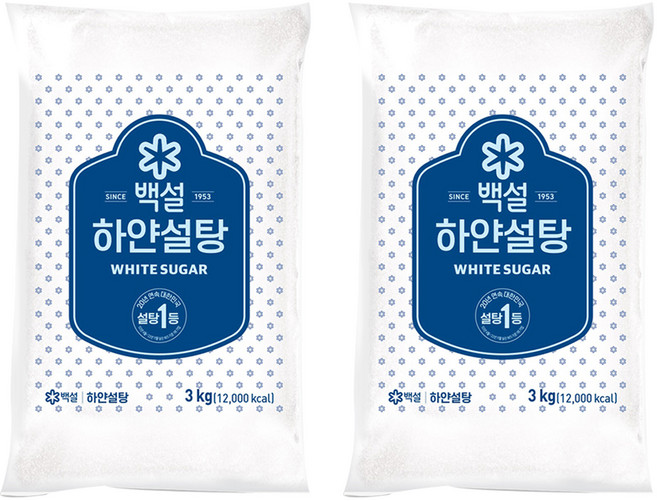 백설 하얀설탕, 3kg, 2개