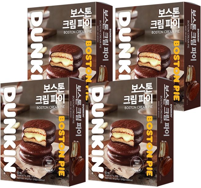 던킨도너츠 보스톤 크림 파이 12p, 336g, 4개