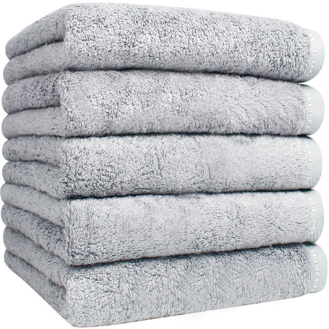 송월타월 라베나 수건 200g 뱀부얀, 라이트그레이, 5개