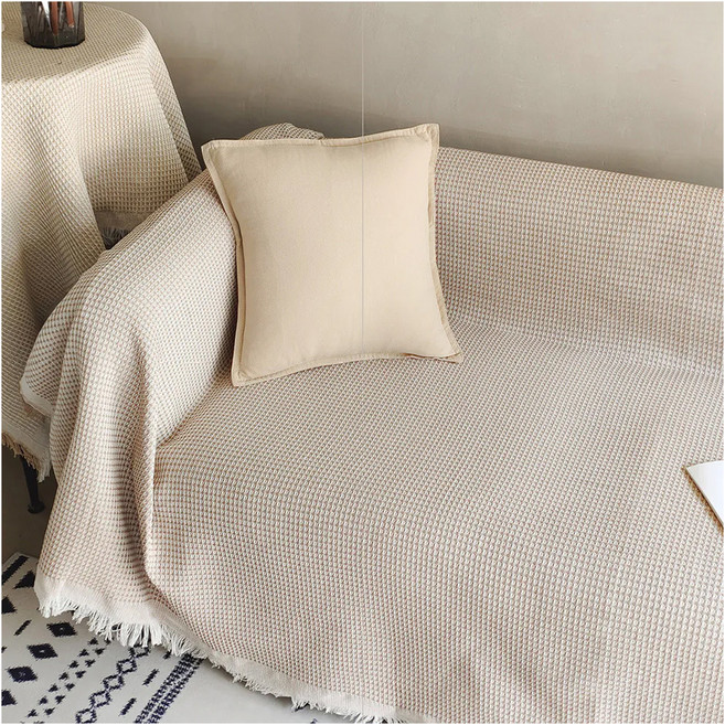 編織奶茶沙發布 1個, 奶茶鬆餅格, 1件