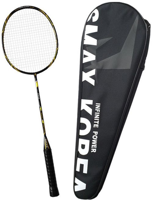 SmaxKorea 碳纖維超輕量羽球拍, 宙斯黑, 1支