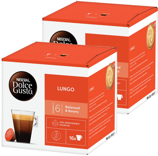 NESCAFE 雀巢咖啡 Dolce Gusto 多趣酷思 美式濃黑咖啡膠囊, 5.6g, 16個裝, 2盒