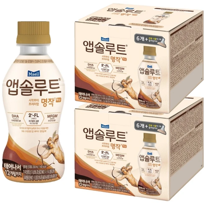 앱솔루트 시작부터 프리미엄 명작 액상 분유 0~12개월, 200ml, 12개 - 쿠팡