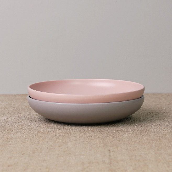 보울보울 국산 레트로라인 파스타볼, 파우더핑크+애쉬그레이, 2개