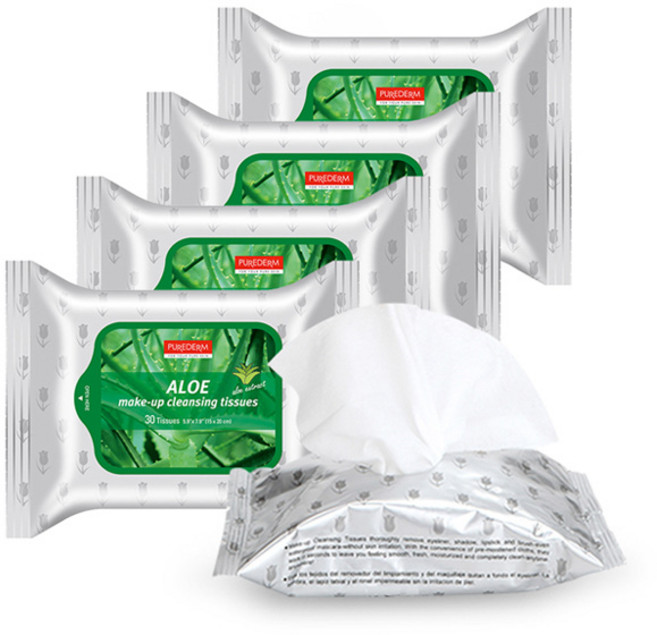 퓨어덤 클렌징 티슈 알로에, 30매입, 5개