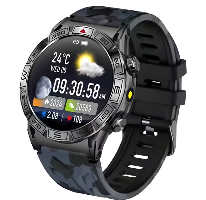 APOLLO 智慧手錶 DKC80 原廠保固, 藍牙, 1.43吋, 迷彩黑, 1個